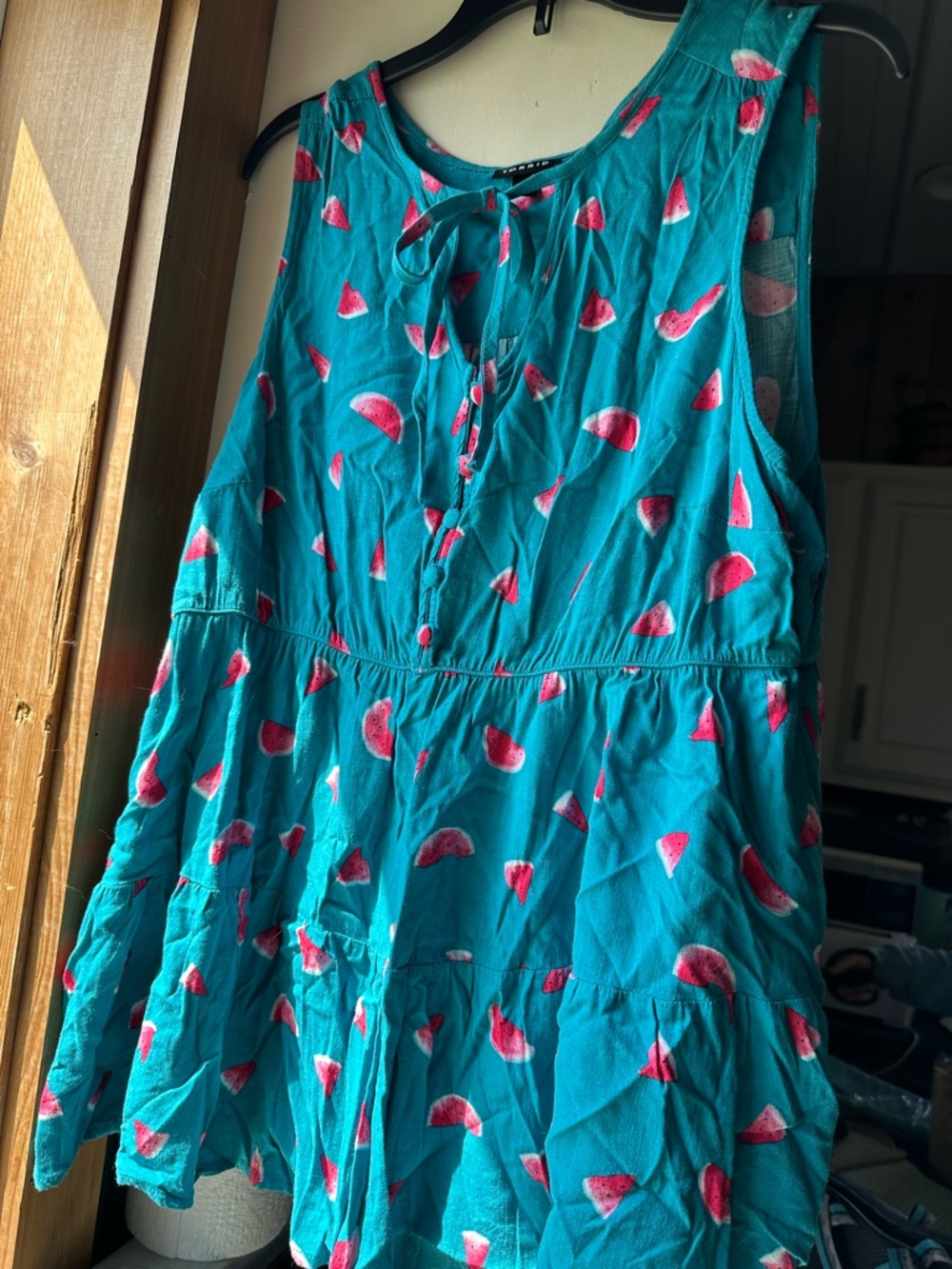 torrid Teal Watermelon Tie-Front Tunic